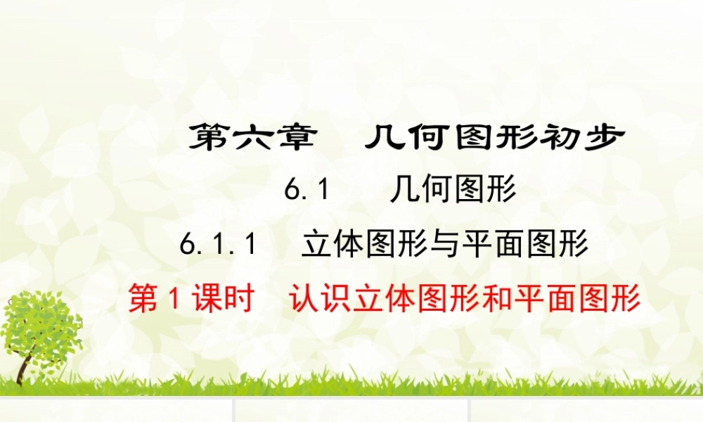 24版-人教七年级上册6.1.1  第1课时  认识立体图形和平面图形 素养课件