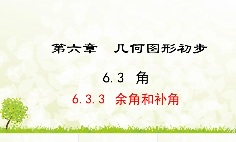 24版-人教七年级上册6.3.3  余角和补角 素养课件