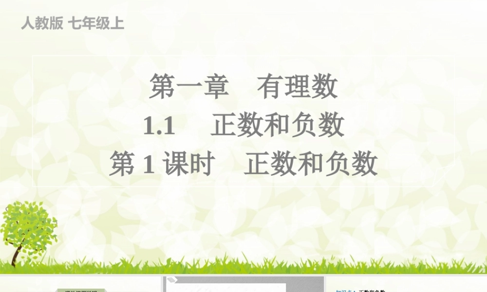 24版人教七年级数学上册基本母题精讲精练1.1第1课时　正数和负数 课件
