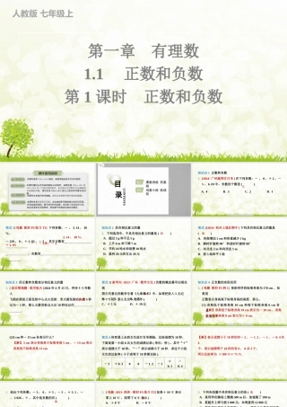 24版人教七年级数学上册基本母题精讲精练1.1第1课时　正数和负数 课件