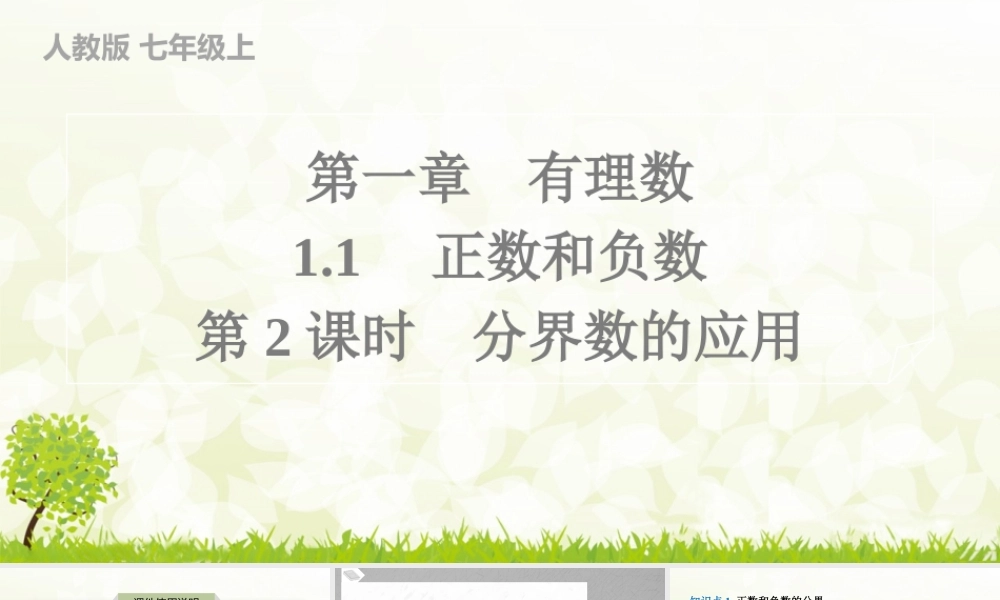 24版人教七年级数学上册基本母题精讲精练1.1第2课时　分界数的应用 课件