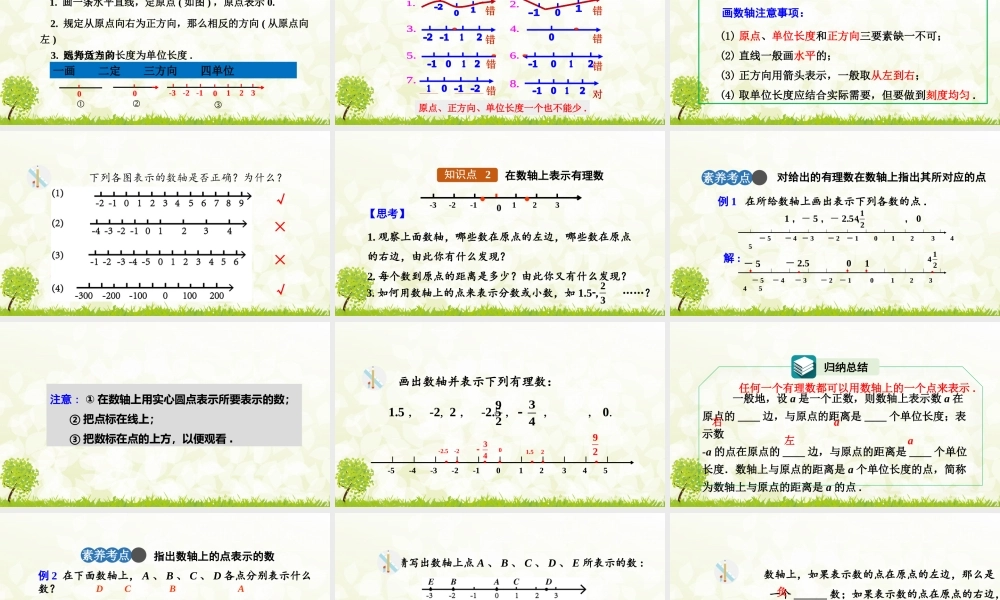 24版人教七年级数学上册基本母题精讲精练1.2.2  数轴 课件