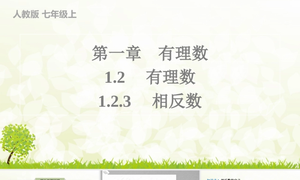 24版人教七年级数学上册基本母题精讲精练1.2.3　相反数 课件
