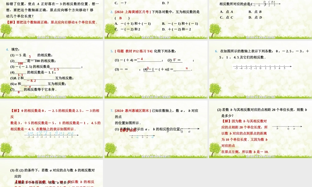 24版人教七年级数学上册基本母题精讲精练1.2.3　相反数 课件