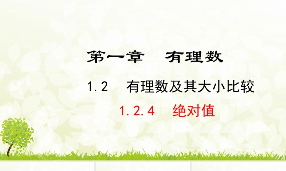 24版人教七年级数学上册基本母题精讲精练1.2.4  绝对值 课件