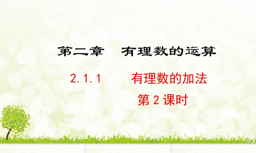 24版人教七年级数学上册基本母题精讲精练2.1.1  有理数的加法  第2课时 课件