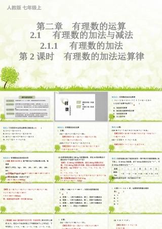 24版人教七年级数学上册基本母题精讲精练2.1.1　有理数的加法　第2课时　有理数的加法运算律 课件