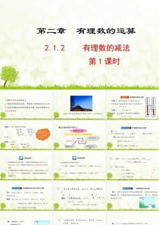 24版人教七年级数学上册基本母题精讲精练2.1.2  有理数的减法  第1课时 课件