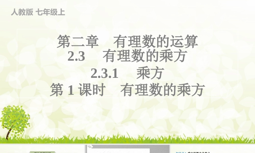 24版人教七年级数学上册基本母题精讲精练2.3.1　乘方　第1课时　有理数的乘方 课件