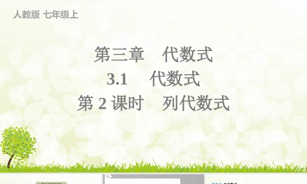 24版人教七年级数学上册基本母题精讲精练3.1　第2课时　列代数式 课件