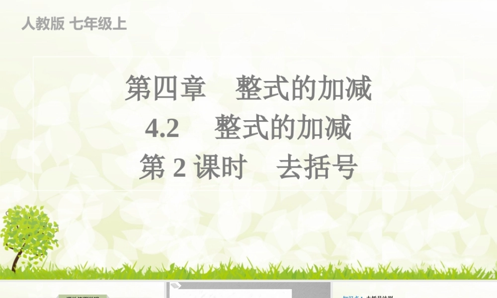 24版人教七年级数学上册基本母题精讲精练4.2　第2课时　去括号 课件