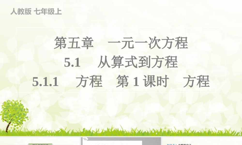 24版人教七年级数学上册基本母题精讲精练5.1.1　方程　第1课时　方程 课件
