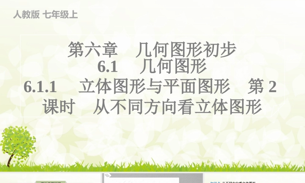 24版人教七年级数学上册基本母题精讲精练6.1.1　立体图形与平面图形　第2课时　从不同方向看立体图形 课件