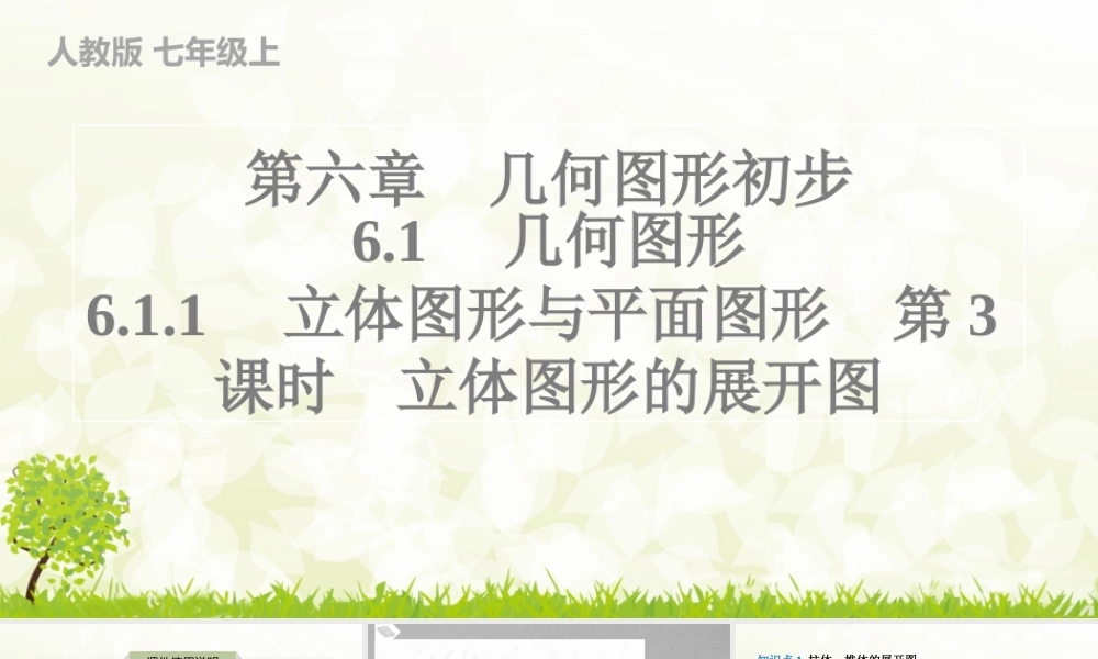 24版人教七年级数学上册基本母题精讲精练6.1.1　立体图形与平面图形　第3课时　立体图形的展开图 课件