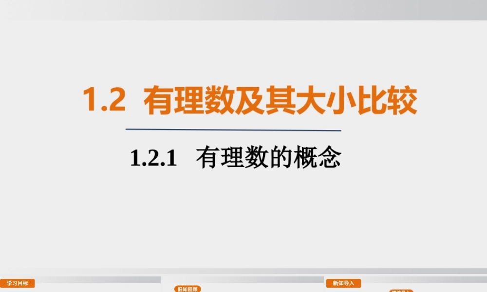 25秋-人教七年级数学上册1.2.1   有理数的概念 课件