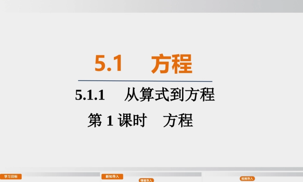 25秋-人教七年级数学上册5.1.1   第1课时　方程 课件