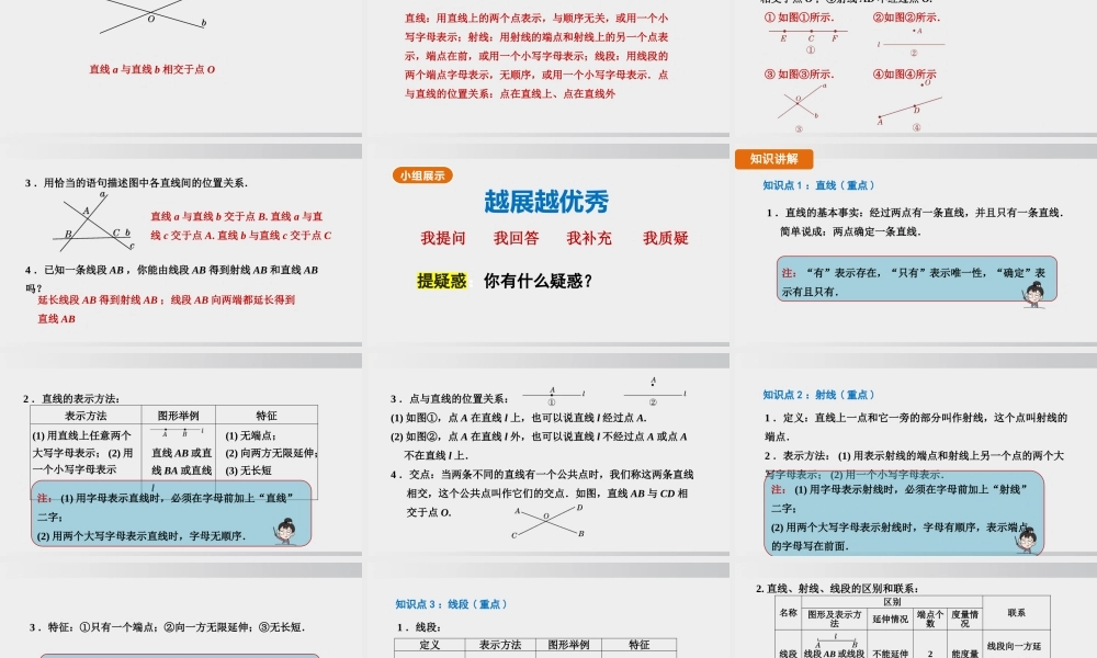 25秋-人教七年级数学上册6.2.1   直线、射线、线段 课件