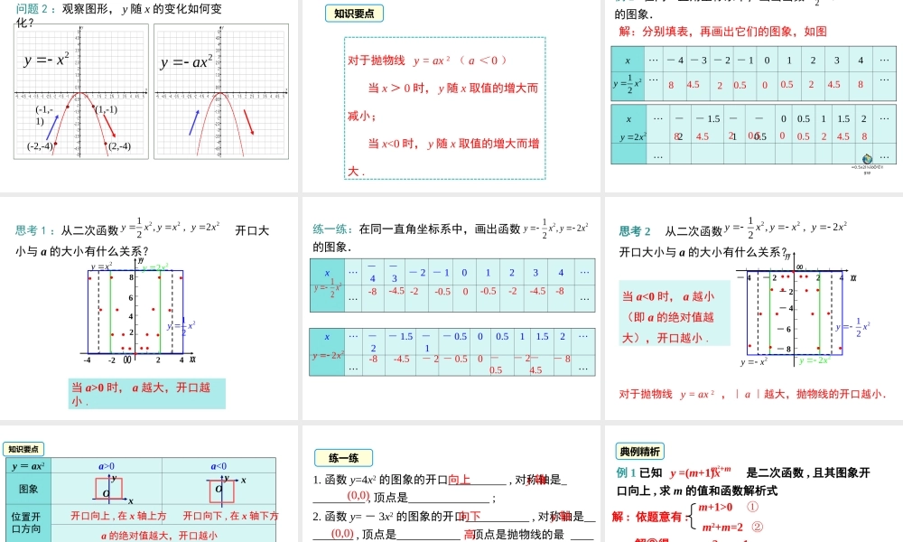 【2025年秋】九年级数学上册22.1.2 二次函数y=ax2的图象和性质 课件