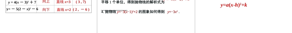 【2025年秋】九年级数学上册22.1.3 第3课时 二次函数y=a(xh)2+k的图象和性质 课件