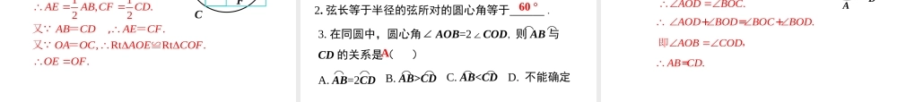 【2025年秋】人教九年级数学上册24.1.3 弧、弦、圆心角 课件