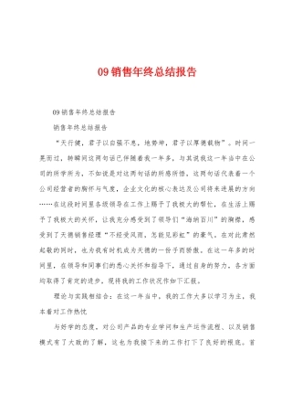 09销售年终总结报告(1)