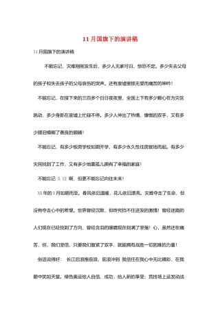 11月国旗下的演讲稿