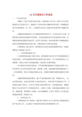 11月月度技术工作总结