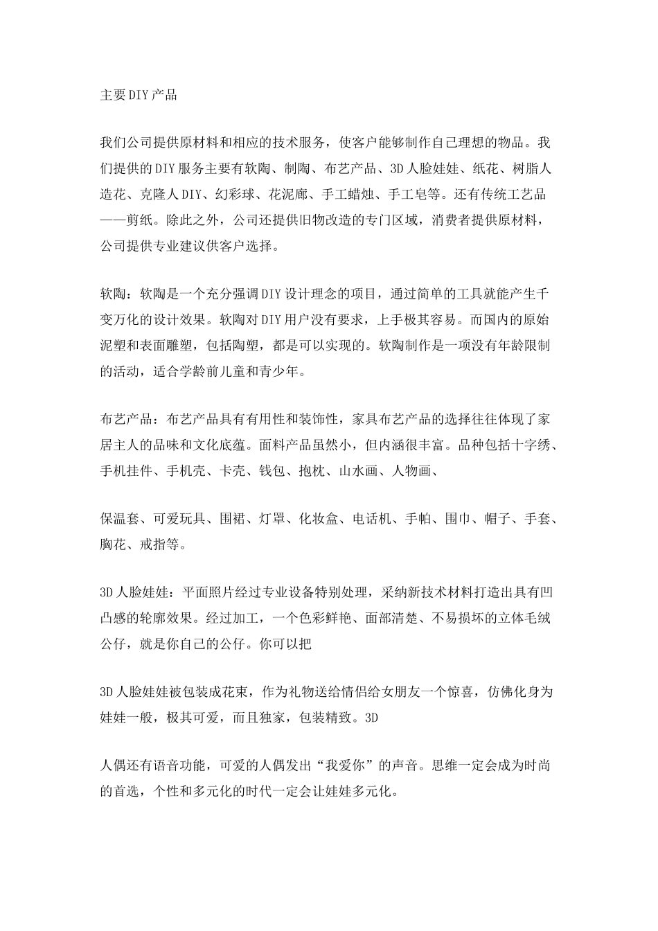 2025diy创业计划书范文_第3页