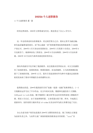 2025it个人述职报告