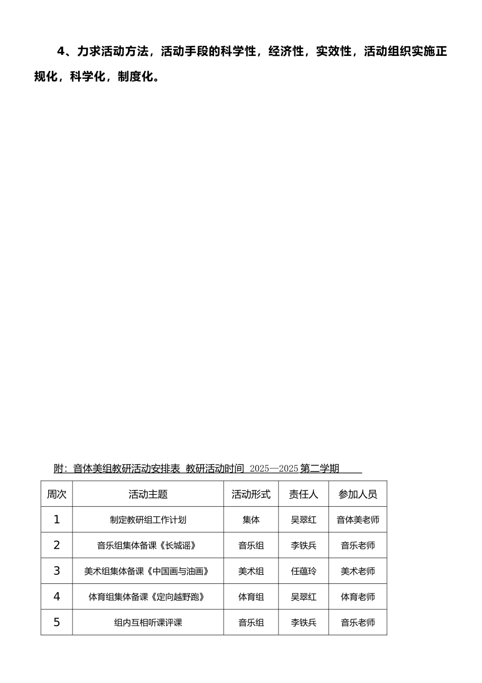 2025—2025年音体美组教学工作计划_第3页