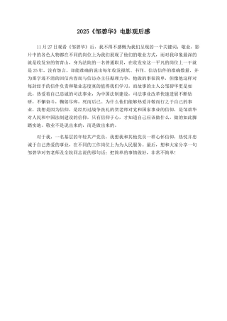 2025《邹碧华》电影观后感
