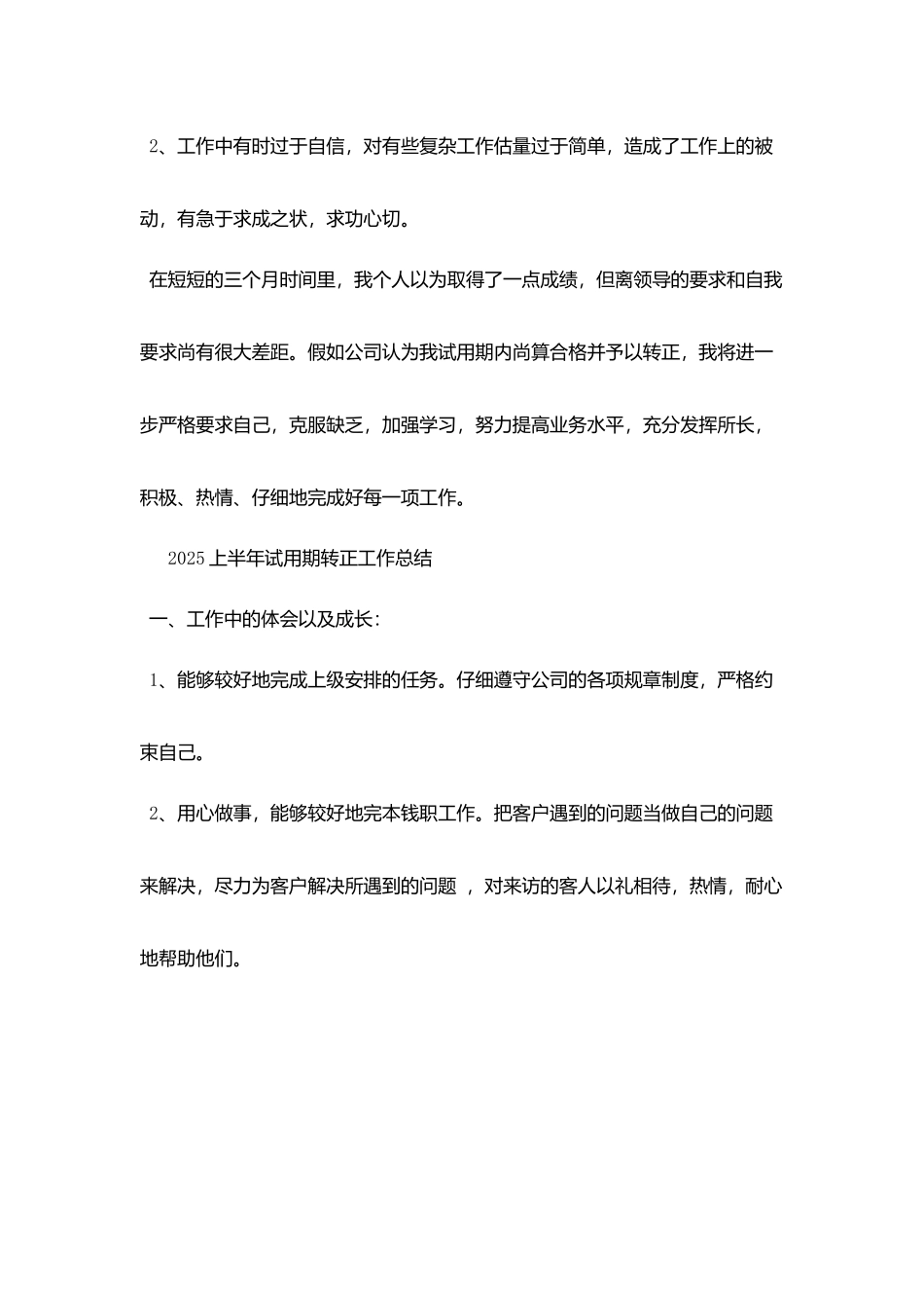 2025上半年试用期转正工作总结_第3页