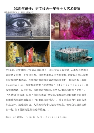 2025世界十佳装置艺术作品