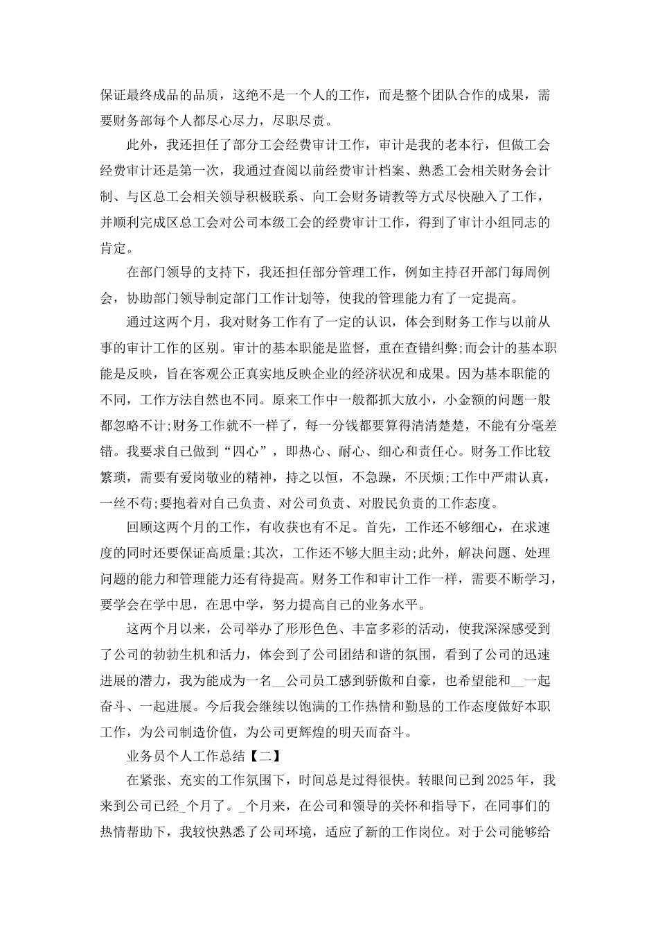 2025业务员个人工作总结范文5篇_第2页