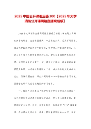 2025中国公开课观后感300