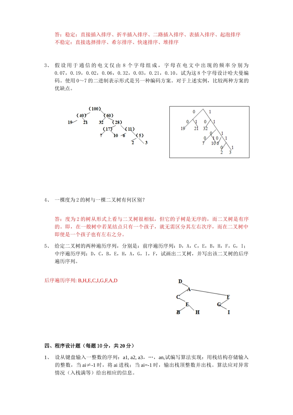 2025交大数据结构期末复习样卷带答案_第3页