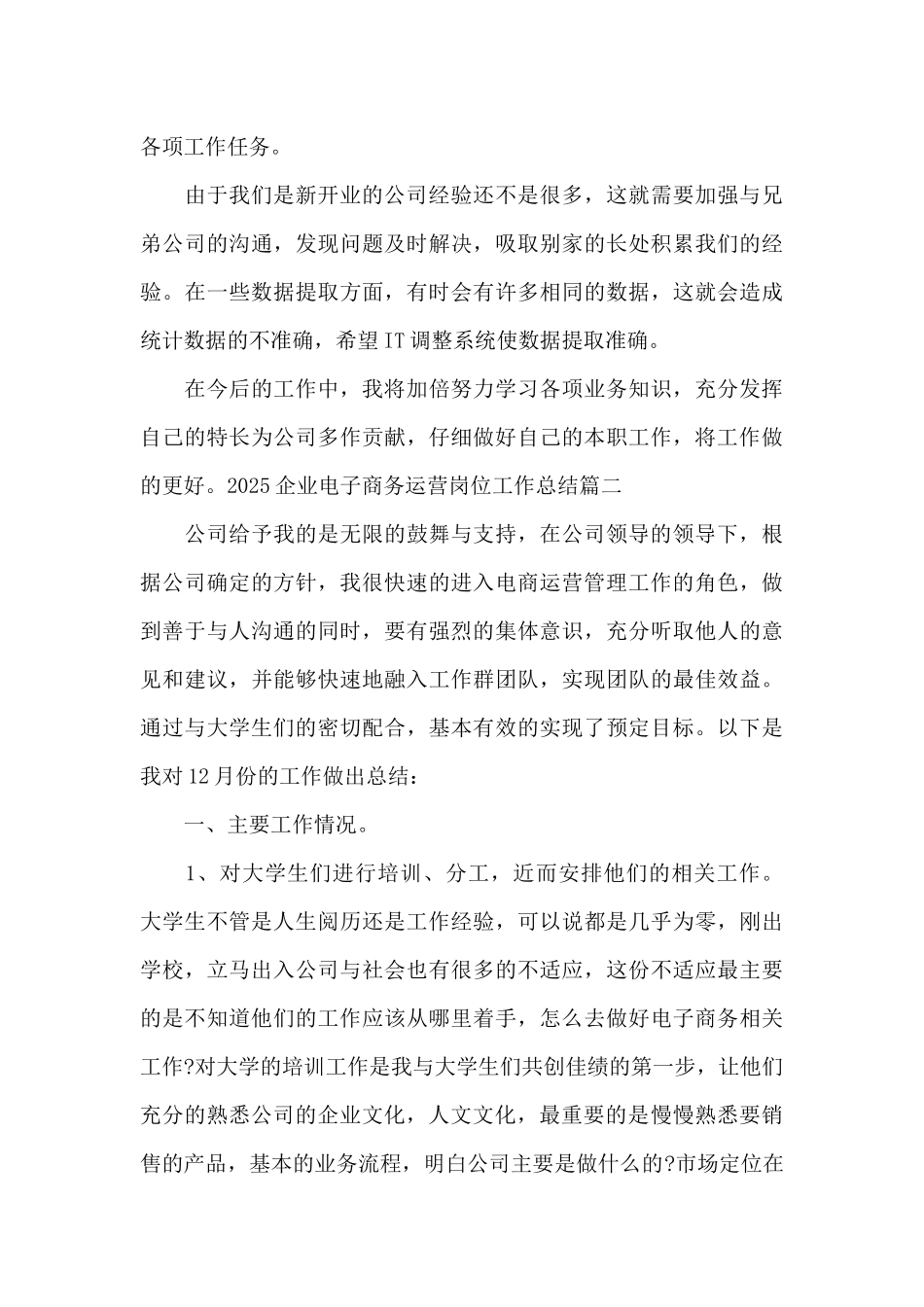 2025企业电子商务运营岗位工作总结范文3篇_第3页