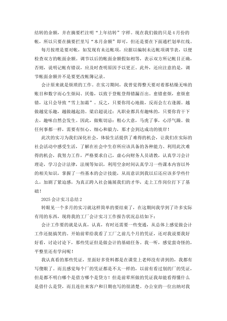 2025会计实习总结_第2页