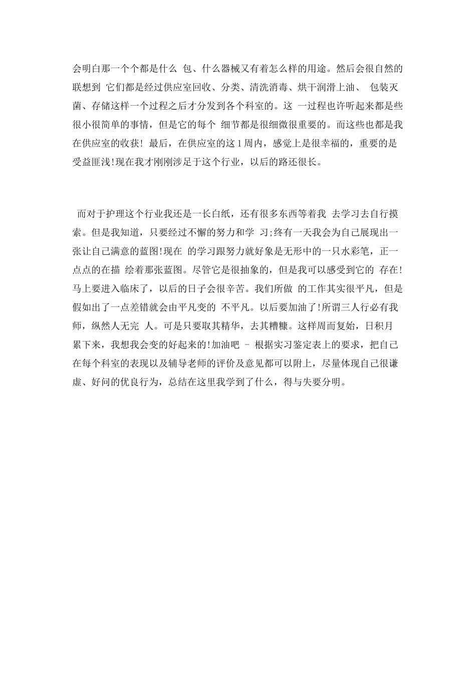 2025供应室实习护士工作总结_第2页