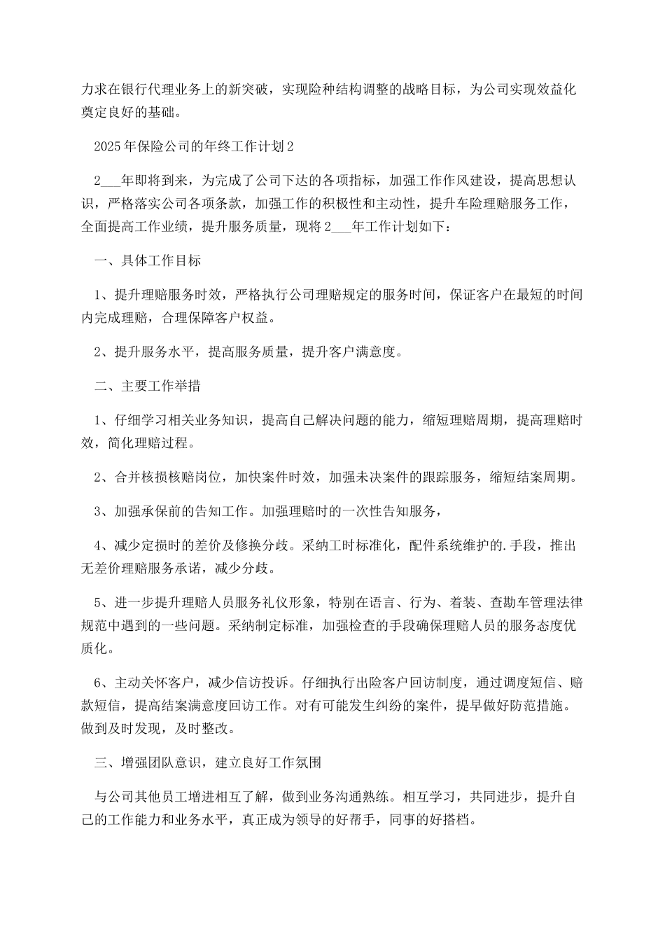 2025保险公司的年终工作计划_第3页