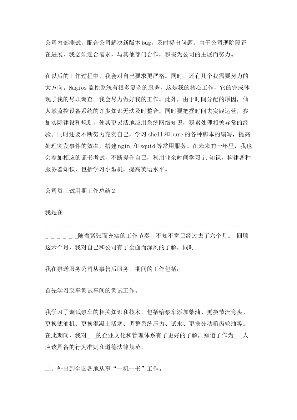 2025公司员工试用期工作总结_第2页