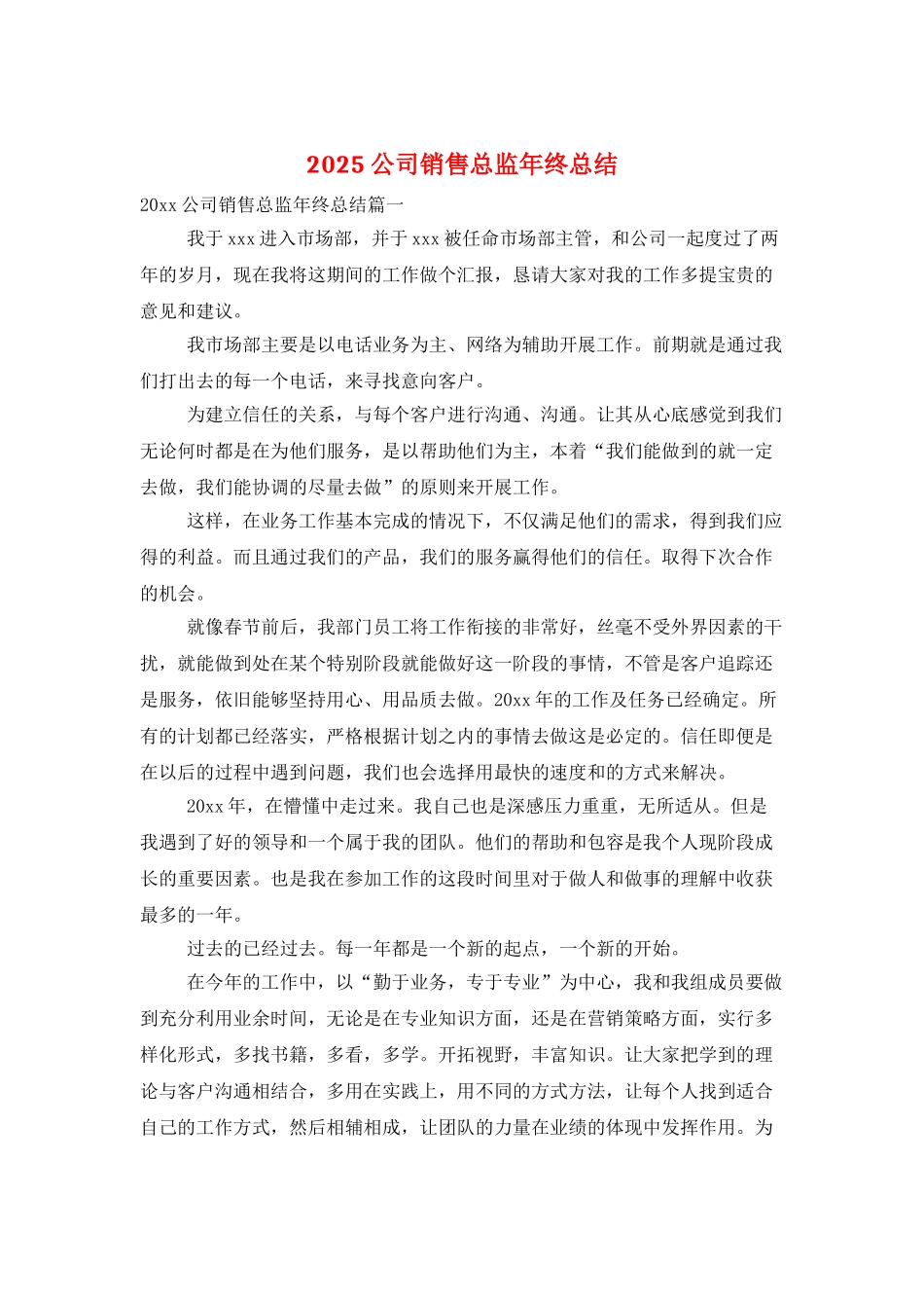 2025公司销售总监年终总结_第1页