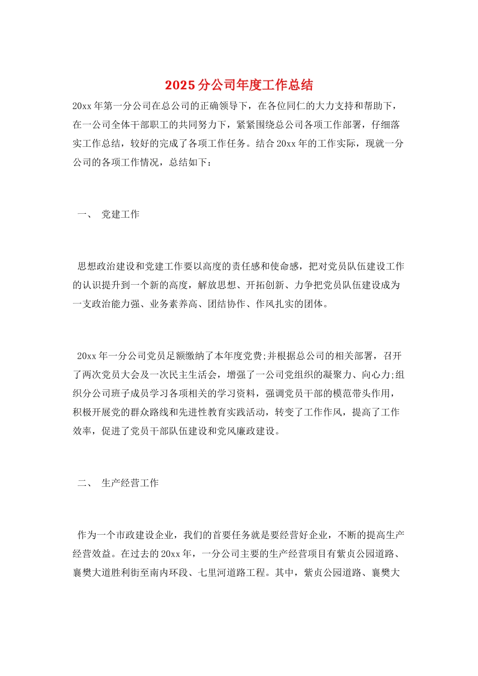 2025分公司年度工作总结_第1页