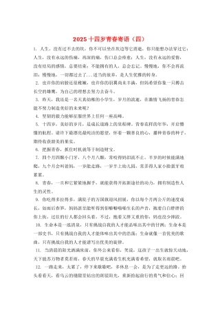2025十四岁青春寄语