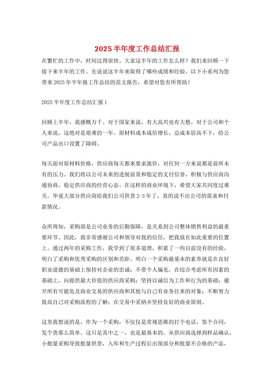 2025半年度工作总结汇报_第1页