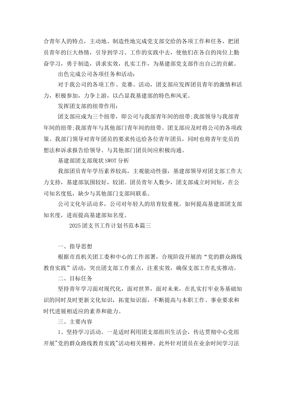 2025团支书工作计划书范本_第3页