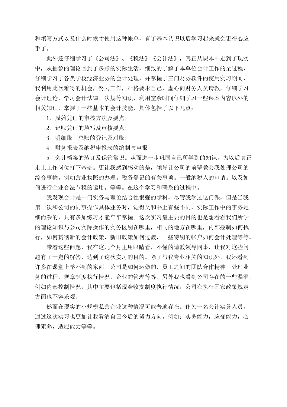 2025大学生会计财务实习总结报告_第2页