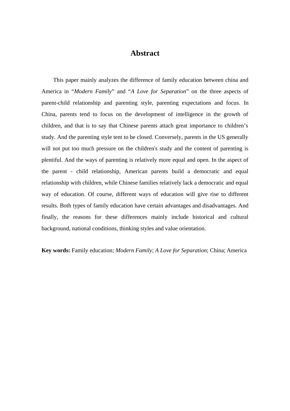 从《摩登家庭》和《小别离》看中美家庭教育差异分析研究  英语学专业_第3页