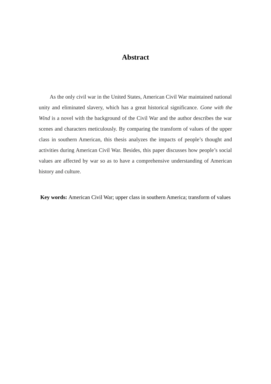 从《飘》看美国内战影响下南方贵族的价值观变化分析研究   英语学专业_第2页