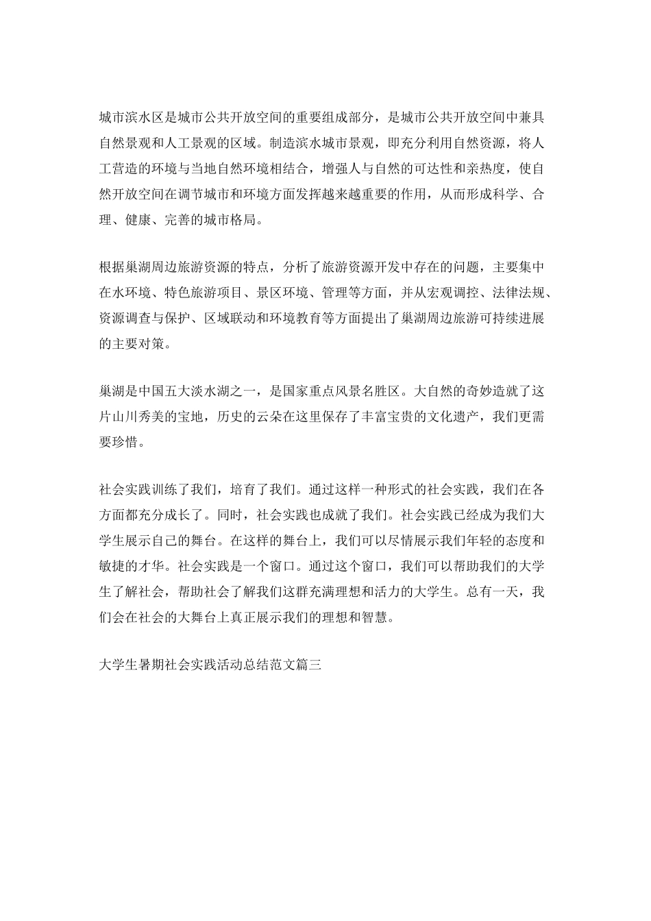 2025大学生暑期社会实践活动总结5篇_第3页